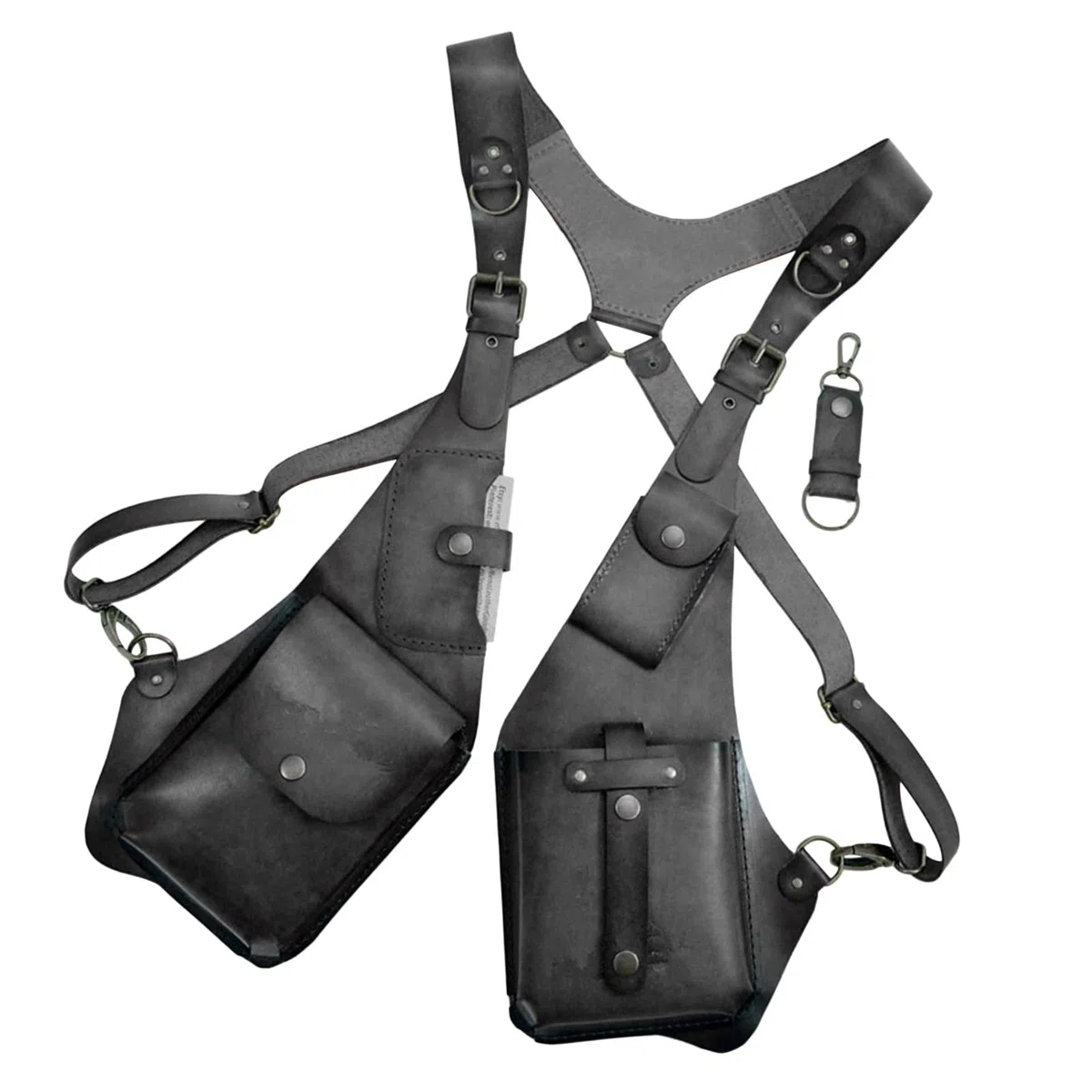 Arnés antirrobo para hombre de piel, arnés antirrobo de piel, bolso de hombro medieval con antebrazo, funda para teléfono móvil para hombres y mujeres, cartera ajustable de piel sintética