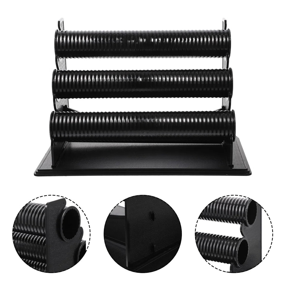 Abaodam Expositor de Pulseras y Relojes de Pvc Negro 3 Niveles Desmontable, Organizador Compacto para Baño o Tienda, Soporte Práctico y Funcional