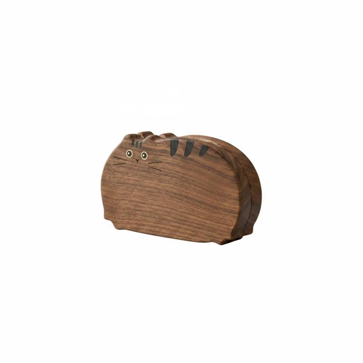 rockible Joyero de Madera Gato Caja Estuche Alhajas Organizador Anillos Collares Estuche Pulseras Interior Forrado en Terciopelo Que Protege Adecuado para, Nogal Negro