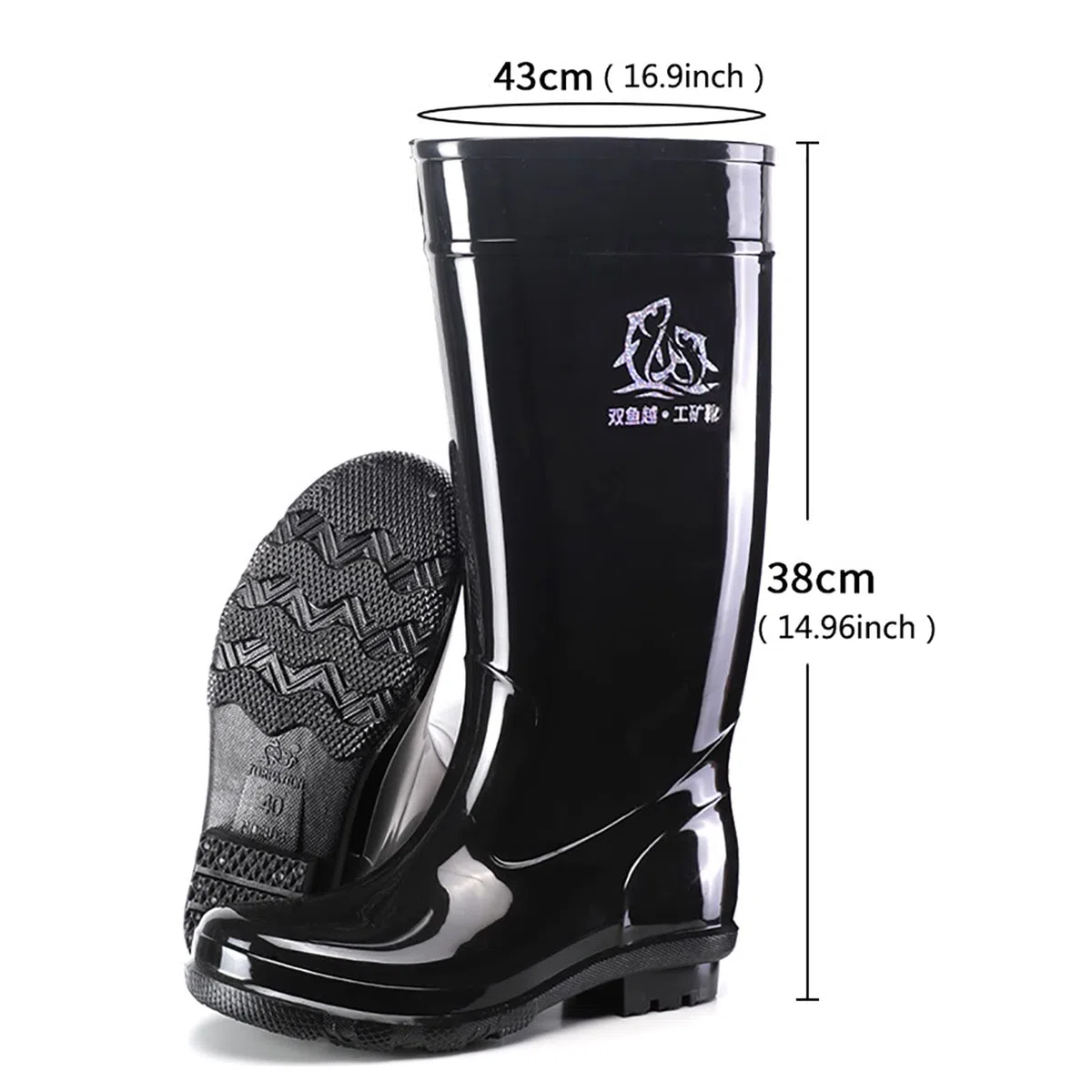 Botas de agua para hombre, botas de lluvia antideslizantes, botas de jardín Wellington, botas de goma para exteriores, botas largas, botas de goma impermeables, botas de lluvia largas, botas de lluvia