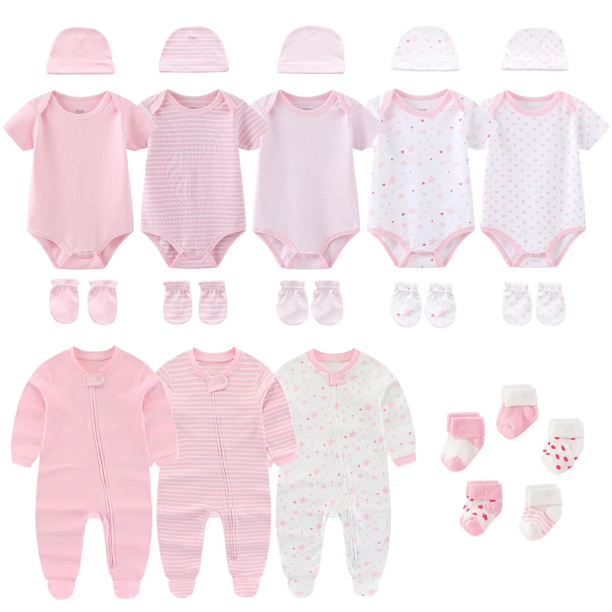 Ruliby Ropa de bebé recién nacidos y recién nacidos niños niñas esencial conjunto de accesorios