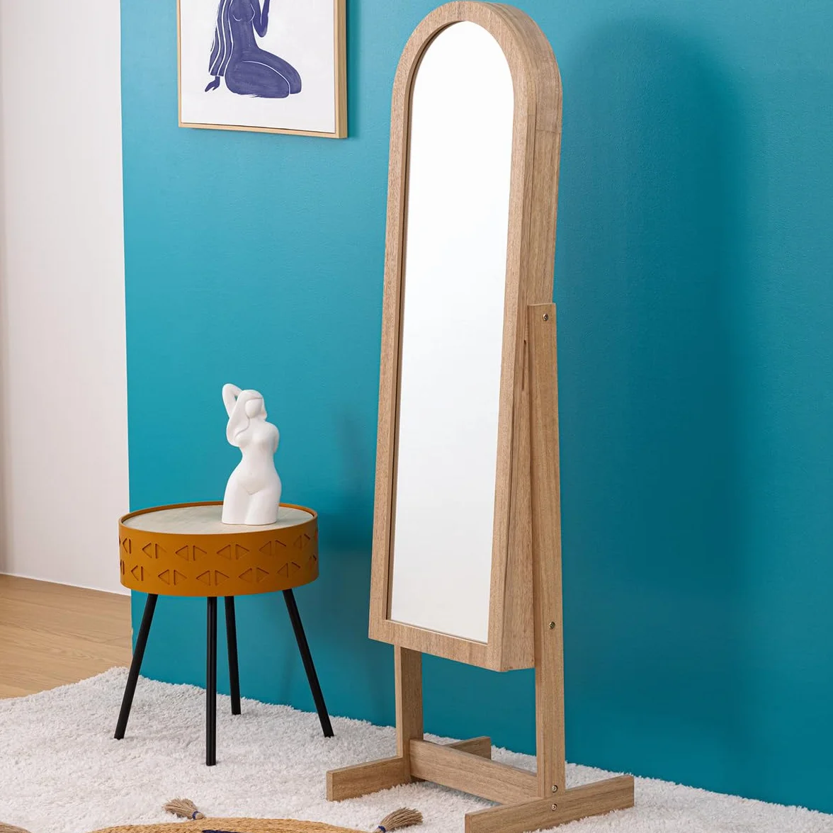 Atmosphera - Armario Joyero de pie con espejo 'Soleya' madera natural H.145cm
