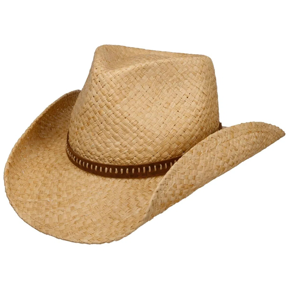 Stetson Fair Oaks Western Sombrero Estilo Vaquero Rafia Banda de Piel Unisex Primavera Verano