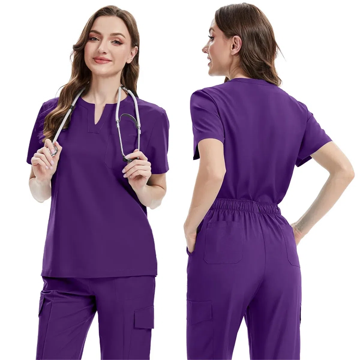 Uniformes médicos Bata Uniforme Mujer artículos de enfermería Accesorios Enfermeras clínica Traje médico salón Belleza SPA para AtencióN MéDica, SalóN De Belleza(Blue,S)