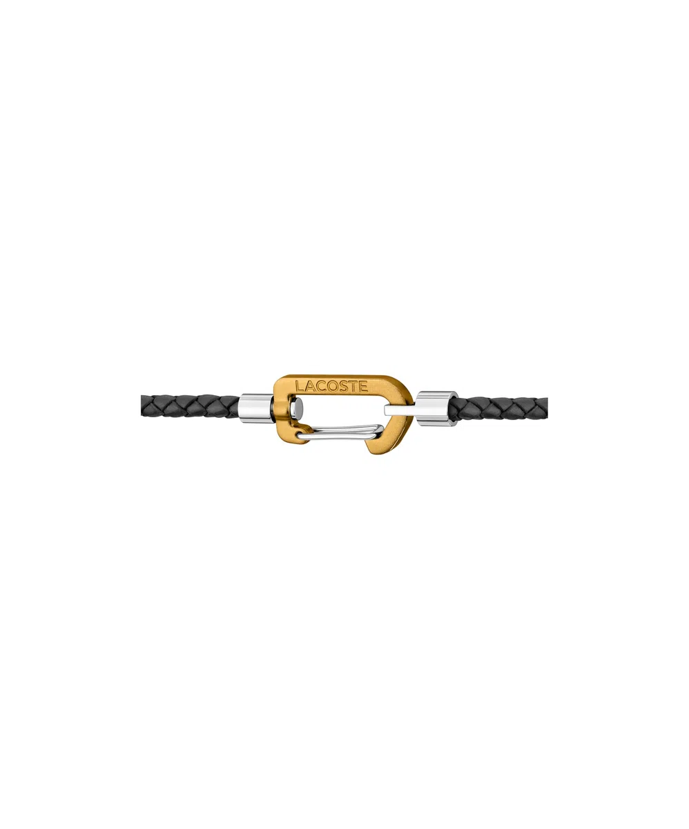 Lacoste Pulseras de Cuero de Doble Vuelta para Hombre Colección MATT con Cierre de Mosquetón de Color – Disponibles en Marrón, Azul Marino o Negro