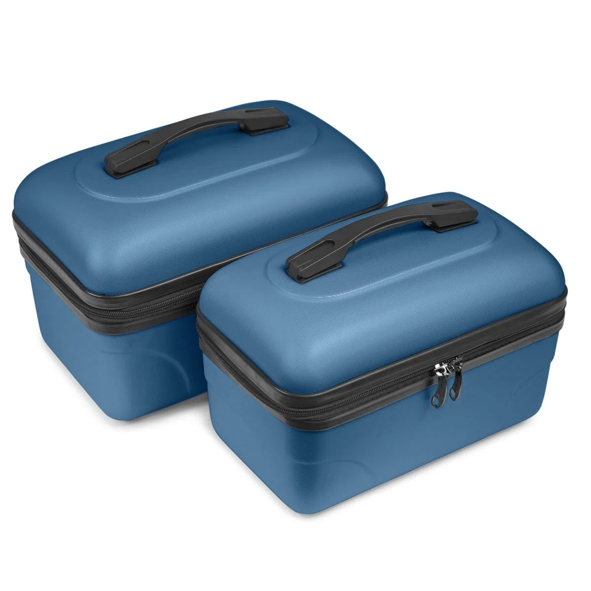 KINSTON Set di 2 Vanity Beauty Case da Viaggio per Cosmetici, Rigidi con Manico, Organizer da Viaggio, Scatola Portaoggetti – Grande Capacità
