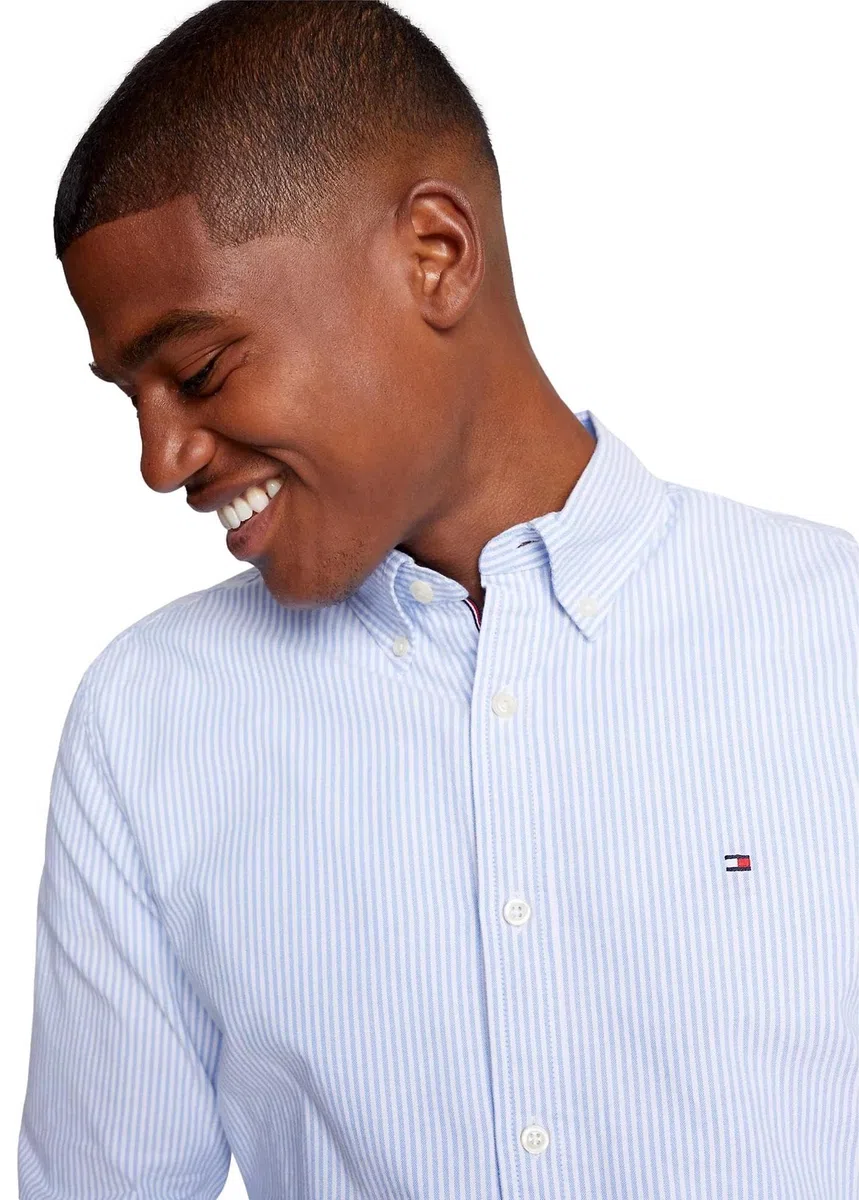 Tommy Hilfiger Adaptive BT-Core Flex Poplin RF Shirt Mw0mw35095 Camisa de Manga Larga Hombre (Pack de 1)