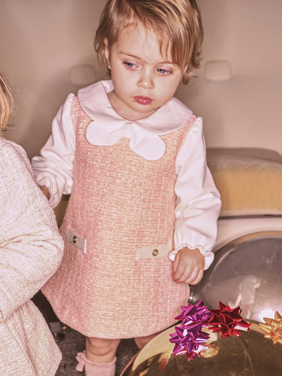 Mayoral Vestido Combinado Punto Tweed para bebé niña Petisui