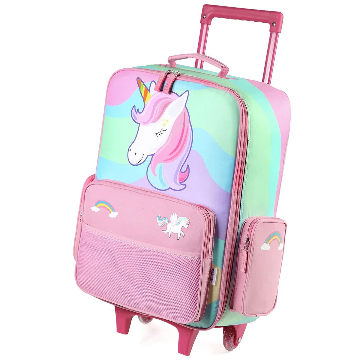 Maleta Infantil Niños Niña, VASCHY Equipaje de Viaje de Mano con 2 Ruedas para Niños Maleta Cabina Trolley Grande para Escolar Viaje, 52x35x17CM, 31 litros