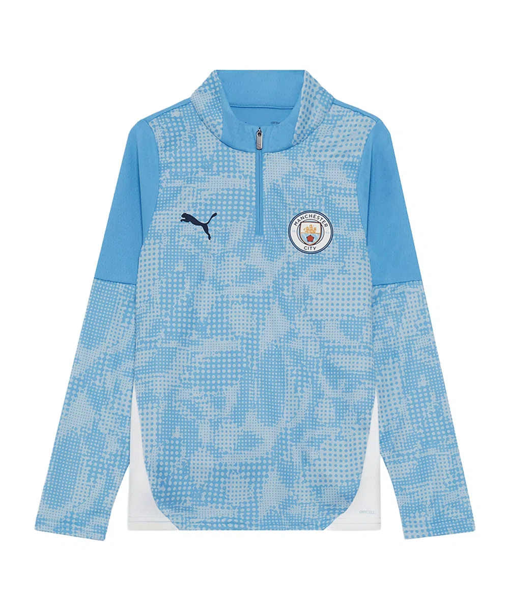 Puma Manchester City FC Camiseta de Entrenamiento de Manga Larga con Cremallera 1/4 para niños 25/26