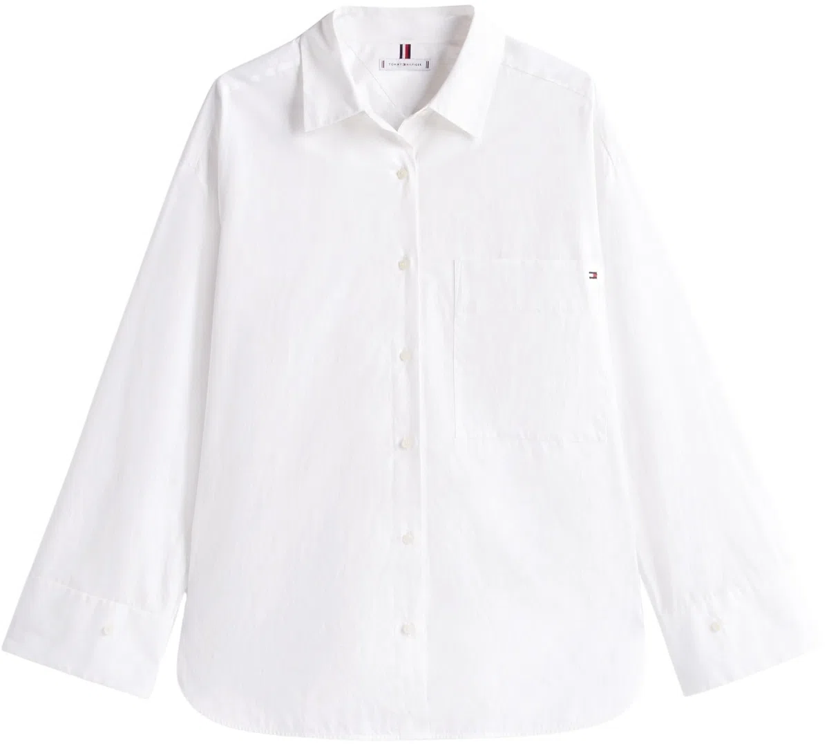 Tommy Hilfiger Camisa Mujer Poplin New Easy Oversized, Blanco (TH Optic White), 36