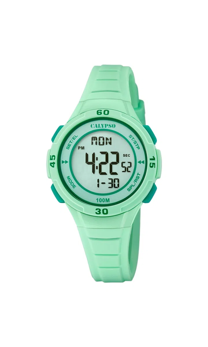 CALYPSO Reloj Infantil K5830/1 Junior Collection Caja de Caucho Multi Correa de Caucho Verde