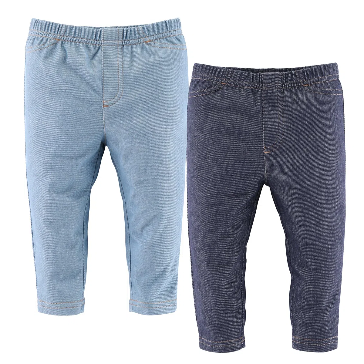 The Peanutshell - Jeggings para bebé para niños y niñas, tela de mezclilla elástica súper suave, unisex, paquete de 4