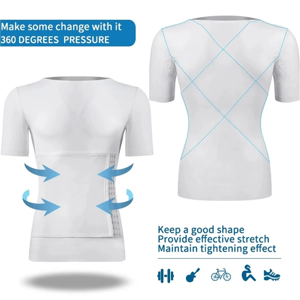Faja Chaleco Hombre Camisas de compresión moldeadoras cuerpo for hombre