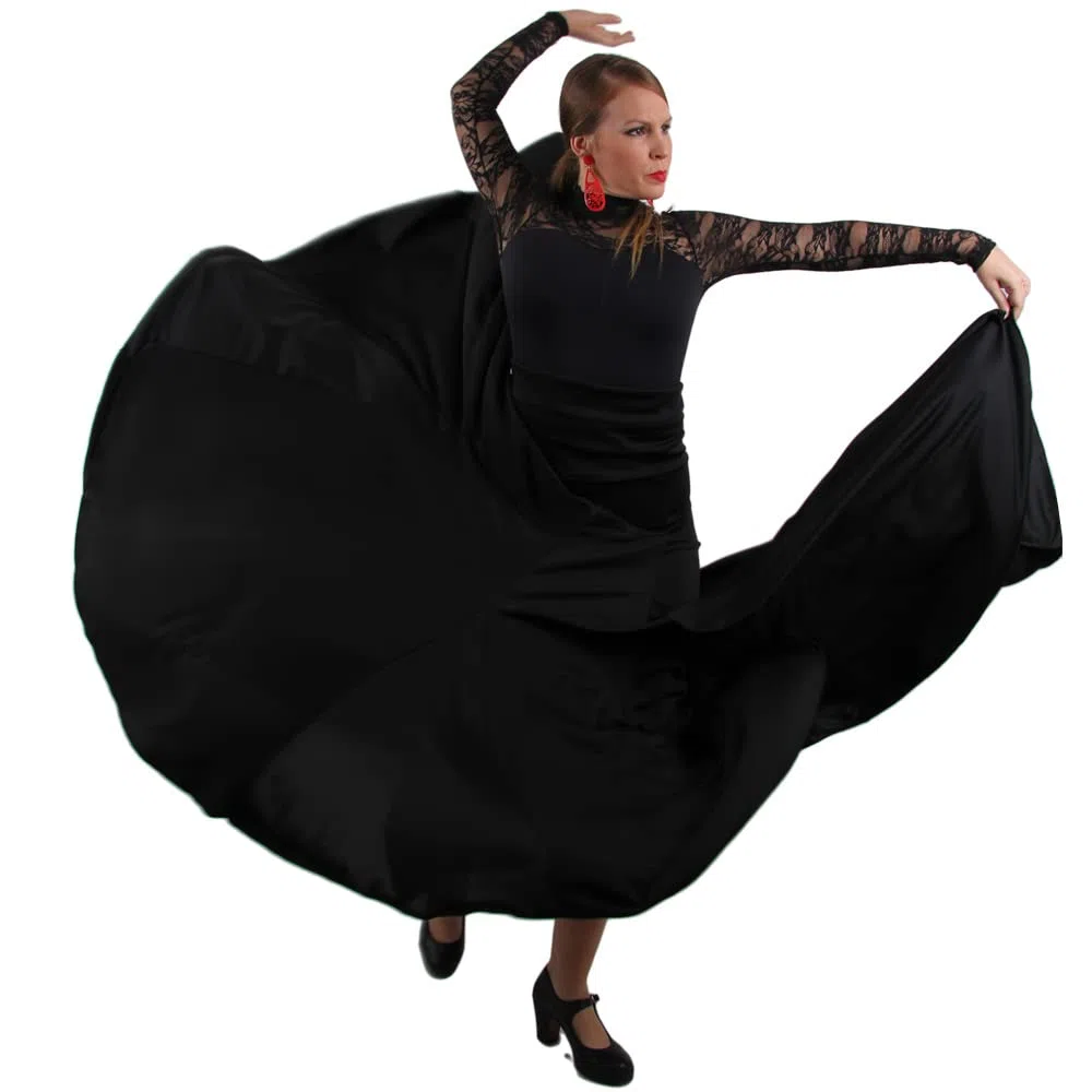 Falda de Flamenco de 8 Godet de Cintura Alta