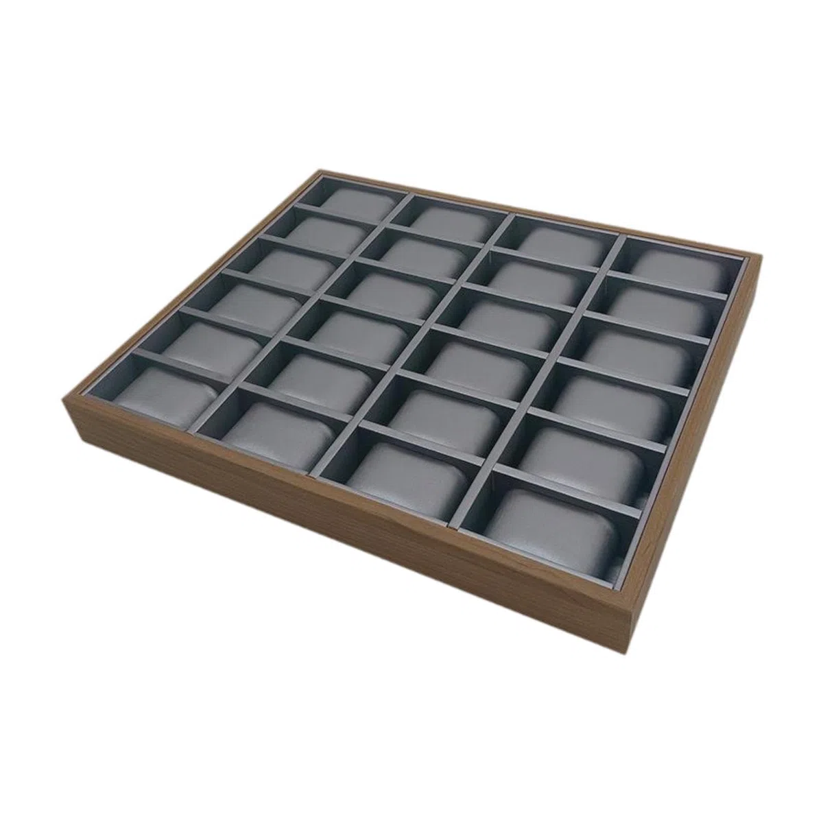 Elegante soporte para almacenamiento de relojes con 24 ranuras y organizador de joyas que incluye forro de terciopelo para mantener los accesorios