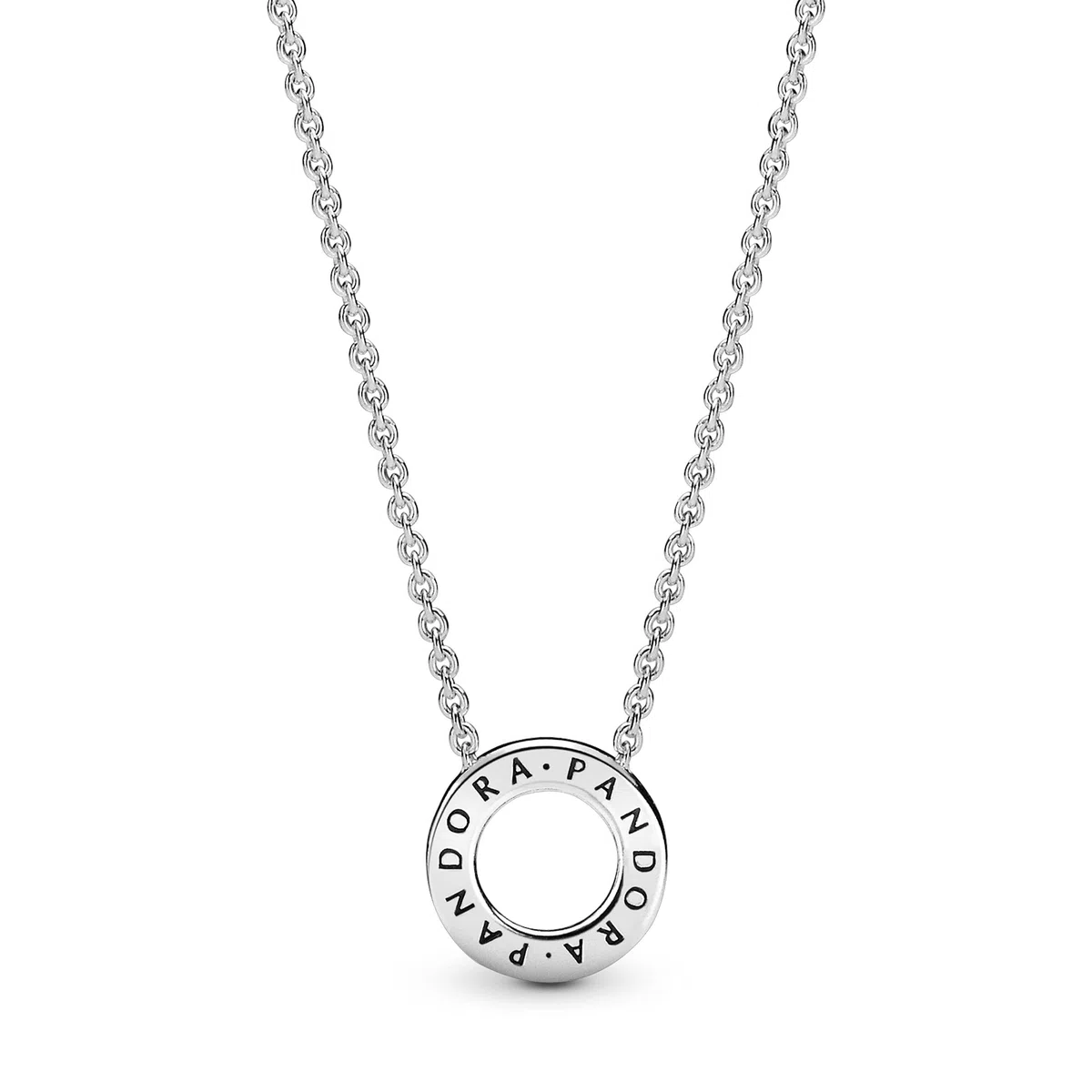 PANDORA Signature Collar reversible con círculo con engaste pavé con circonitas cúbicas transparentes