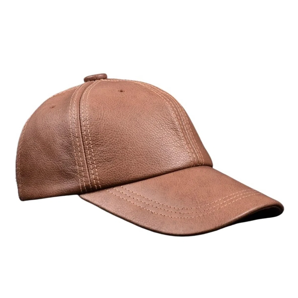 Nueva Gorra de béisbol de Cuero Genuino Informal for Hombre, Sombreros de papá Cuero de Vaca Real Negro/marrón, Sombrero Fresco de ala Grande for Hombre