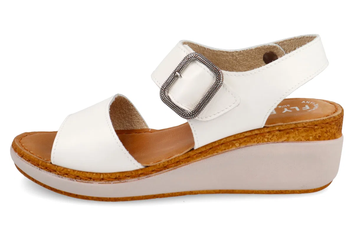 Fly Flot Sandali Donna Aperti Cinturino Regolabile, Sottopiede Imbottito Antishock In Pelle, Mujer