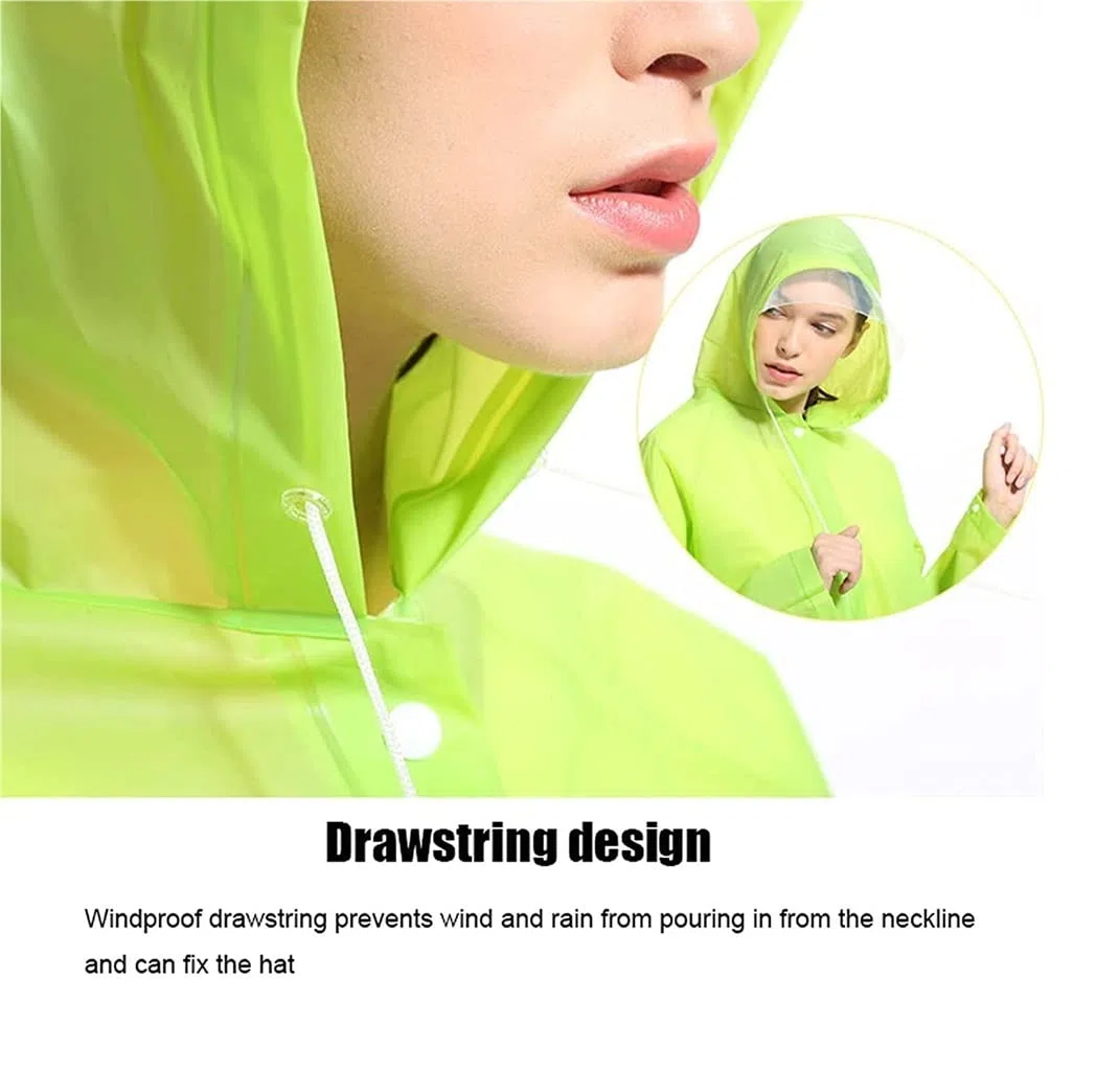 Chubasquero Chubasquero Largo para Parejas con Capucha, 2 Uds. Poncho De Lluvia con Capucha De EVA Reutilizable para Senderismo Camping Ponchos De Lluvia Impermeables(XL)