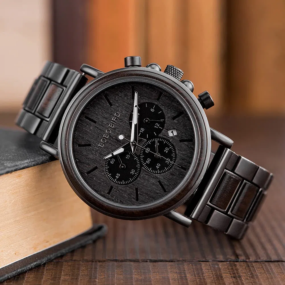 2win Reloj de Madera Grabado para Novio, mi Hombre, prometido, Marido, Relojes de Madera Personalizados para Hombres, cumpleaños, Aniversario, Reloj Personalizado, D-to My Husband, Pulsera