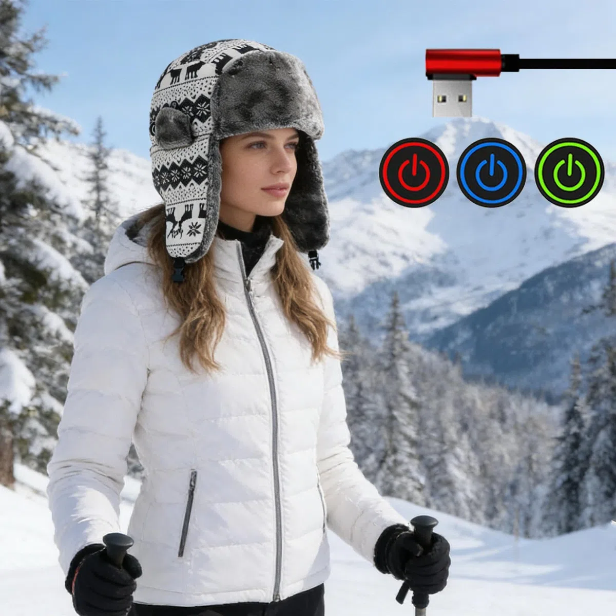 Generisch Uschanka - Gorro de peluche con tres niveles | Calentado Gorra Trapper Para Los Fríos Días De Invierno Él Hombres Mujeres Adultos Para Ciclismo Caminar Viajes Y