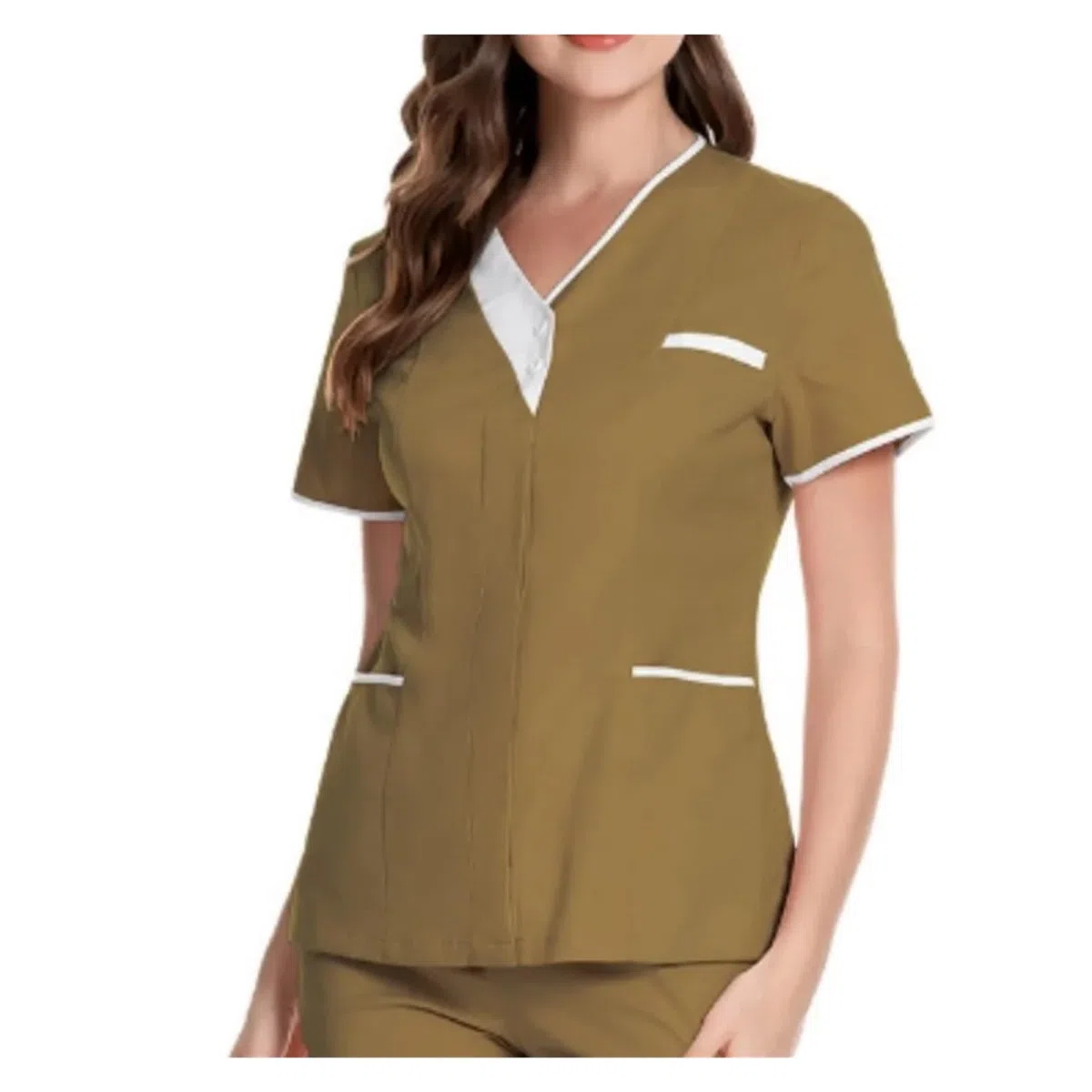Uniforme De Enfermera Ropa de Lavado de Manos for Hospital, Blusas, Ropa de Trabajo de enfermería de algodón Puro, Blusas, Uniforme de Camarero, Ropa de Trabajo para el Trabajo(Yellow,XXXL)
