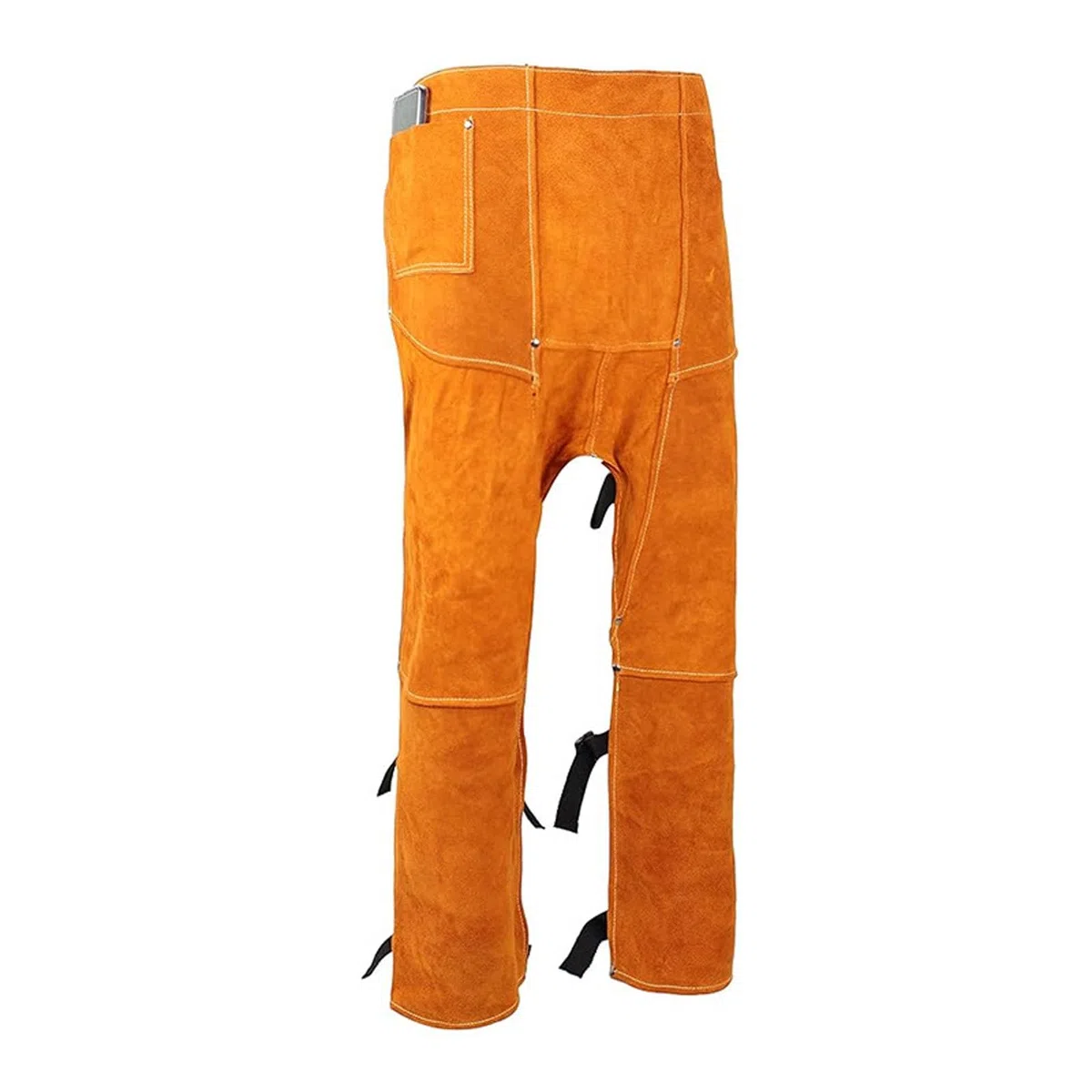 Delantal de soldadura de cuero dividido resistente con hebillas de liberación rápida, a prueba de calor, diseños desmontables, pantalones para proteger el equipo de protección de soldadores