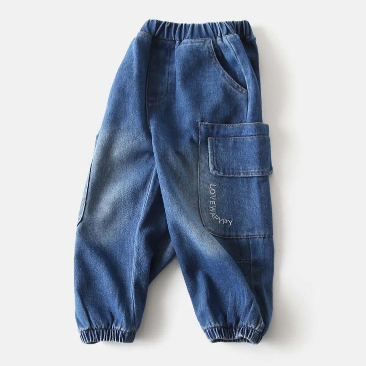 Genérico Pantalones Baggy Niño Pantalones Vaqueros Desgastados con Bolsillos para Niños Pequeños - Ropa Cómoda y Casual para el Colegio y Uso Diario