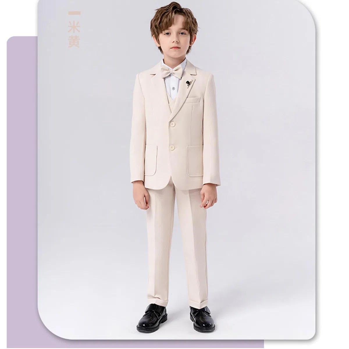Generisch Niños Niño Bebé Niño Primavera Otoño Plaid Manga Larga Camisa Pantalones Abrigo Pajarita Trajes 5 piezas Traje Vestir