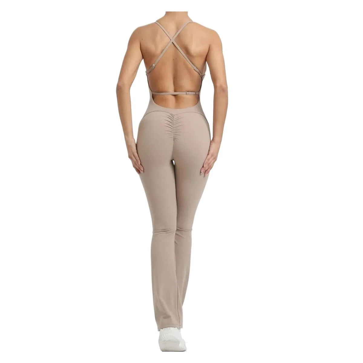 Body de Yoga sin Espalda Ropa Deportiva for Mujer, Ropa de Yoga, Conjunto Deportivo Push up, Beige, Rojo, Verde y Gris para Yoga