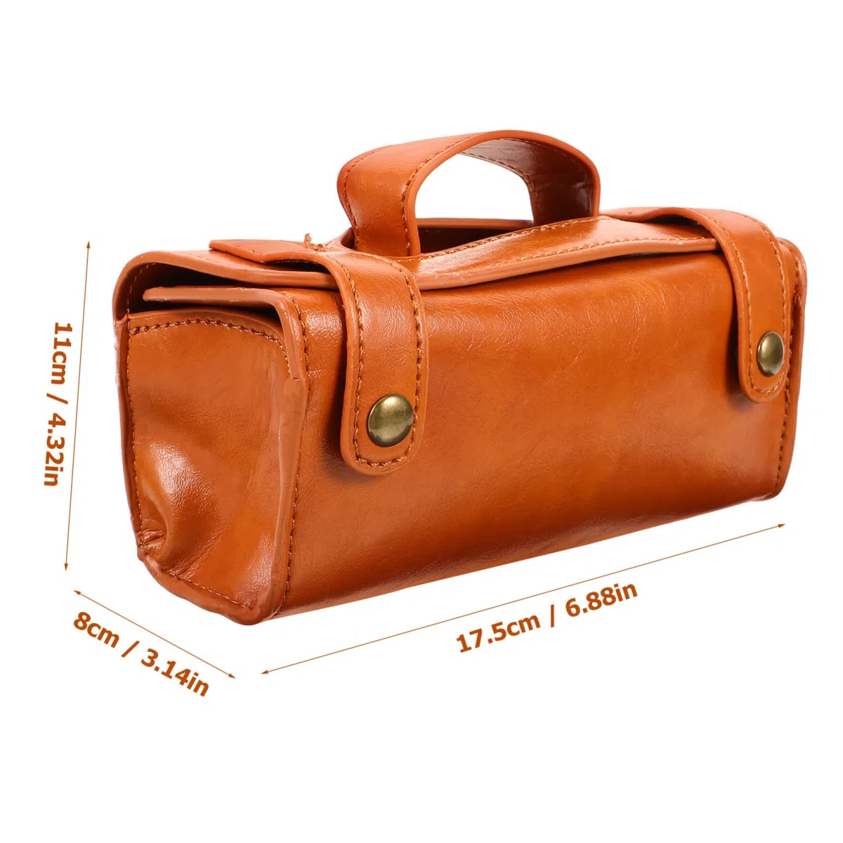 Neceser Organizador para Hombre de Material Sintético PU Marrón Múltiples Compartimentos Portátil para Viaje y Uso Diario