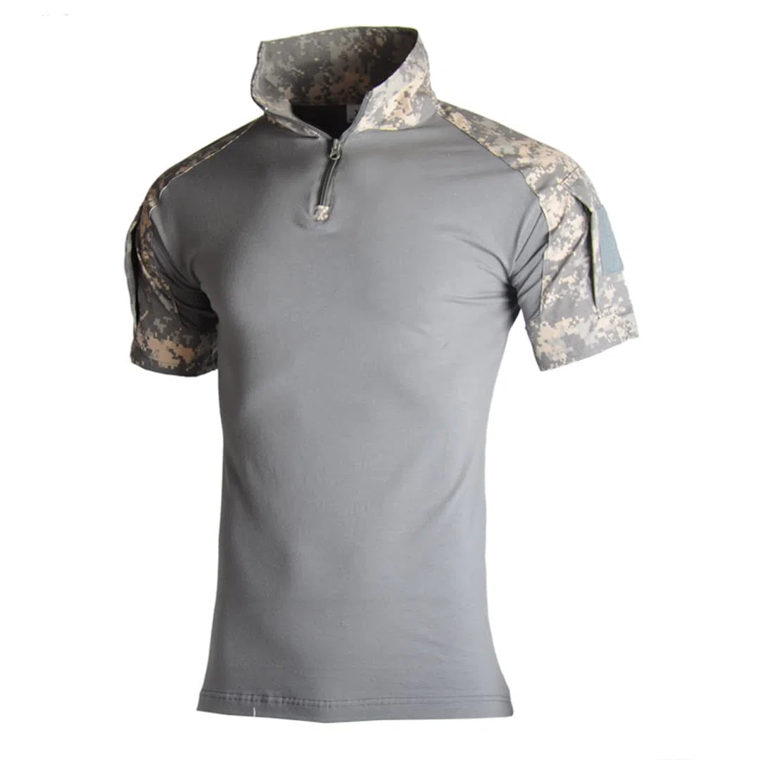 Hombres Militar Verano Manga Corta al Aire Libre Camiseta Ropa ejército Entrenamiento táctico Camiseta (ACU XL)
