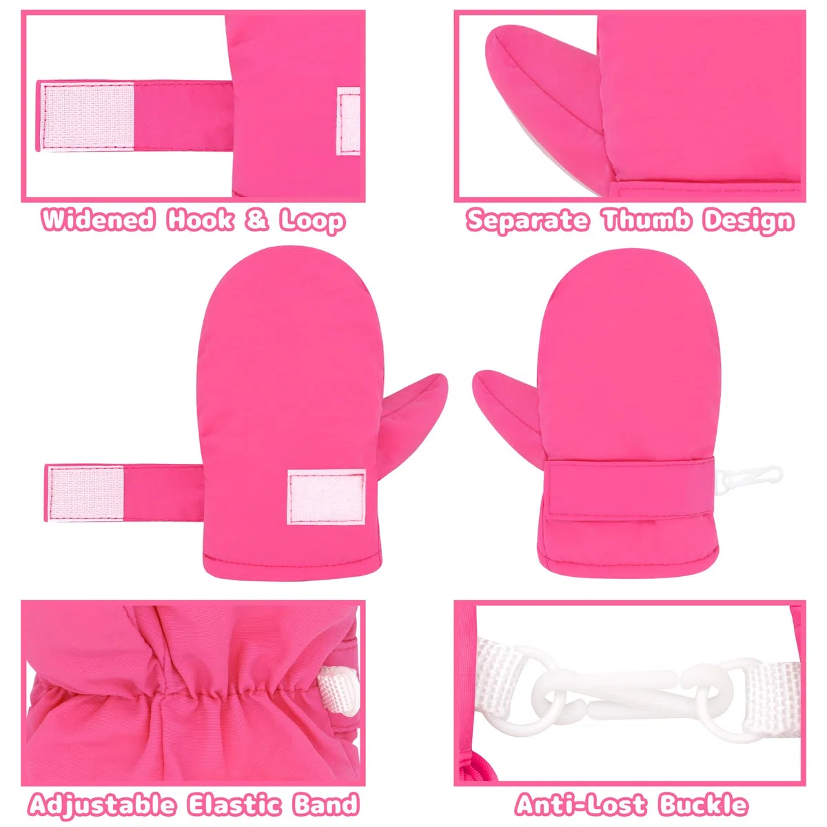 Olreco - Manoplas impermeables para niños pequeños, guantes de nieve para niños, guantes de nieve para niños, guantes de bebé, manoplas de invierno, para niños pequeños y niñas