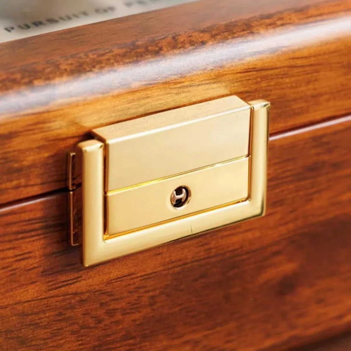 Caja de Madera para Relojes 8 Espacios con Tapa de Cristal Nogal Organizador de Exposición para Hombres Mujeres, 8 Slots-Terciopelo marrón Profundo, Madera Maciza de Teca Dorada