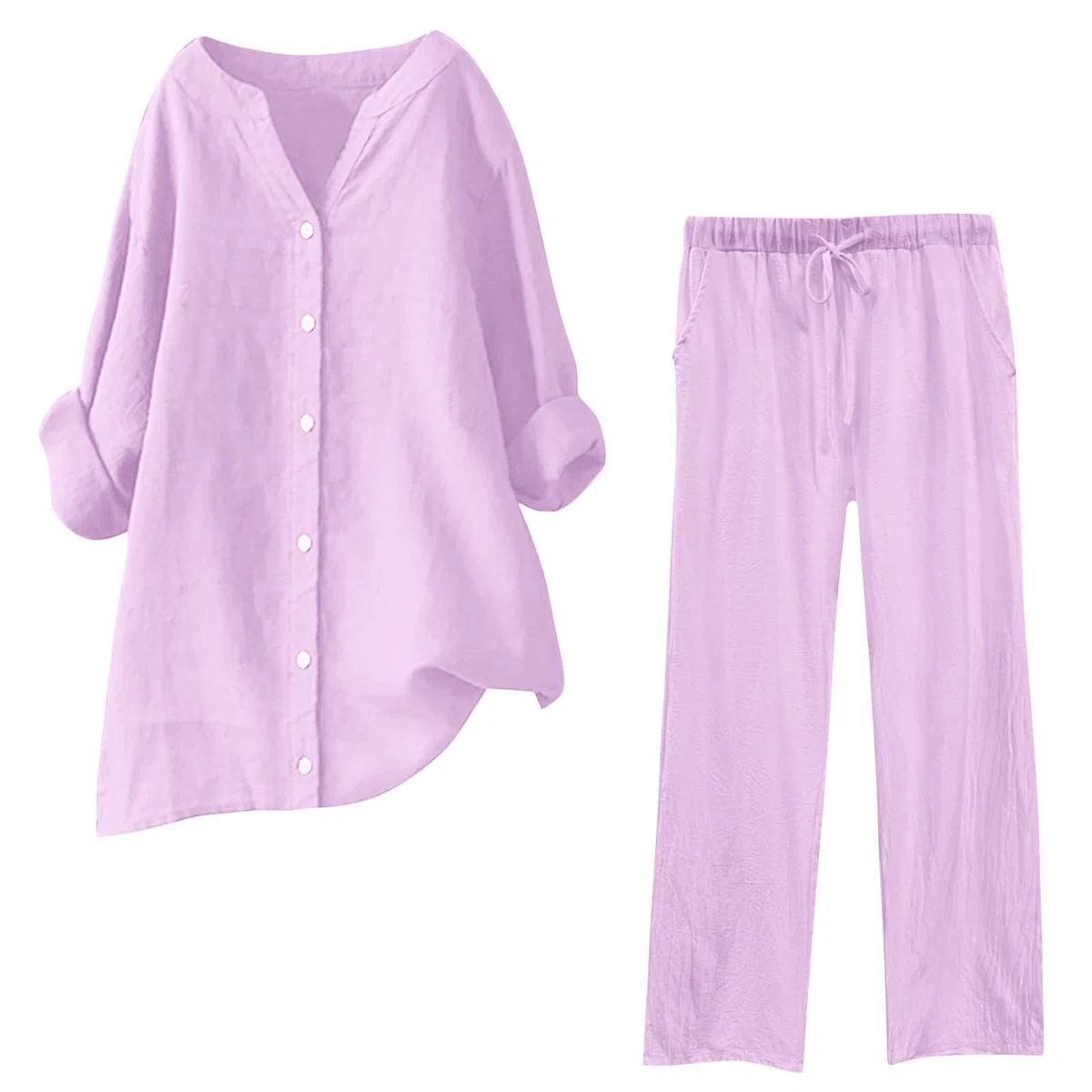 Conjunto Mujer Verano 2 Piezas Moda raje de Primavera Ligero Chndal Blusa Pantalones Ropa Playa Vacaciones Deportivo Casa Trabajoconjunto de mujerAdecuado para IR al Trabajo
