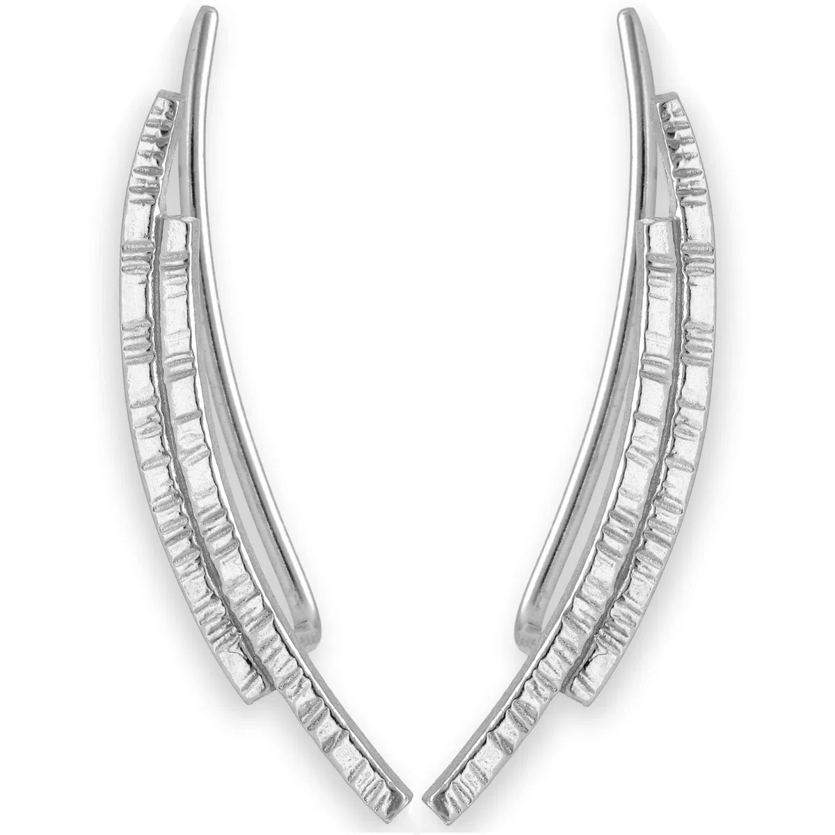 Pendientes Ear Climber Minimalistas, Plata de Ley 925, Alternativa Cómoda a Ear Cuff, Elegante Hipoalergénico - Hechos a mano por Emmanuela