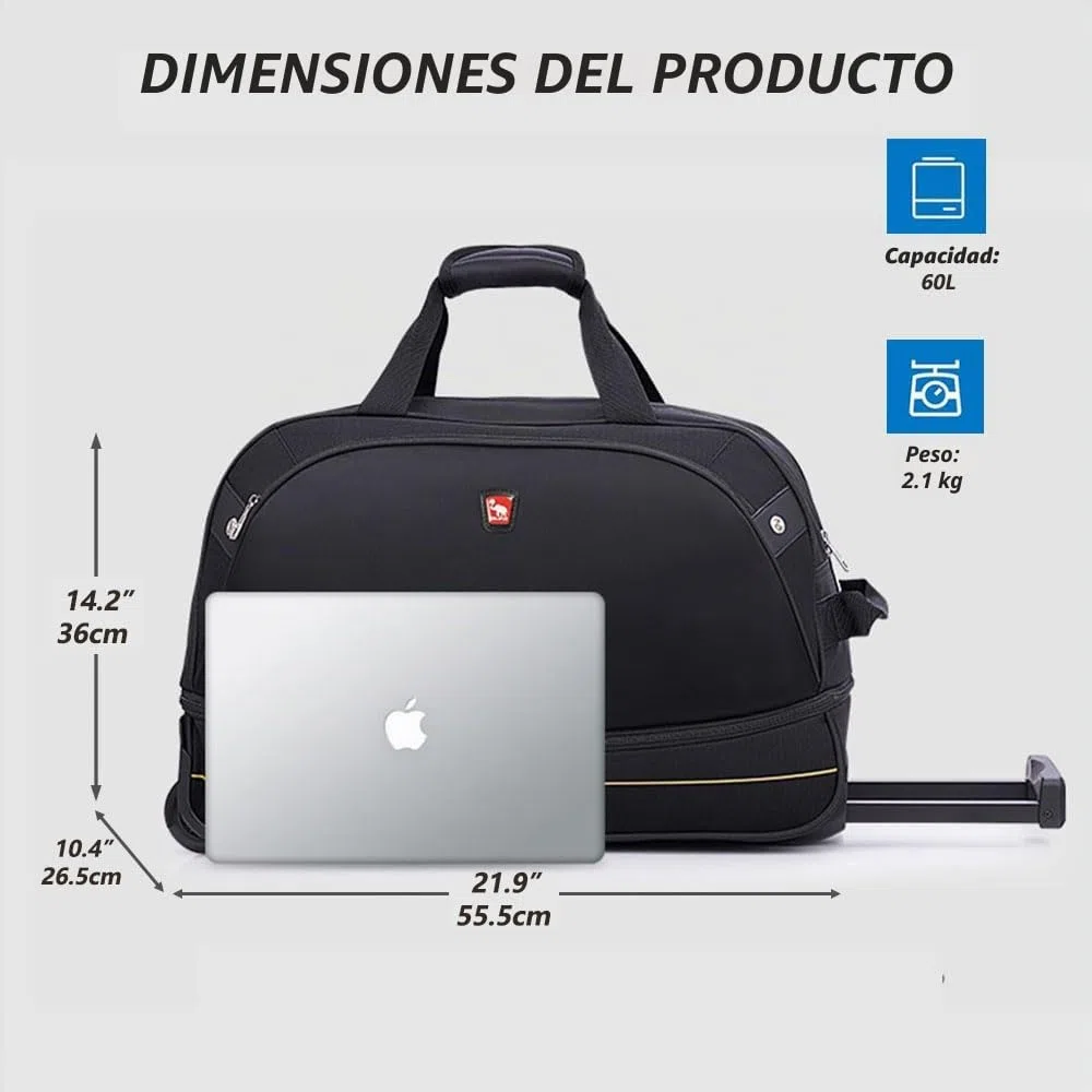 OIWAS Maleta Pequeña Bolsa de Viaje con Ruedas Viaje de Semana Equipaje De Mano para Hombres Y Mujeres