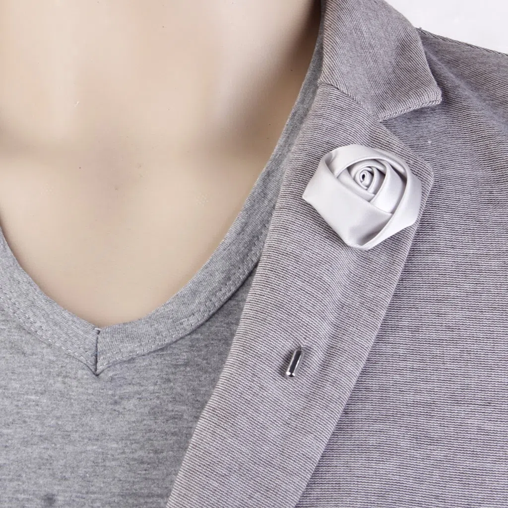 Broches de Solapa Plateados de poliéster para Hombre - Accesorio para Trajes, Blazers y Corbatas