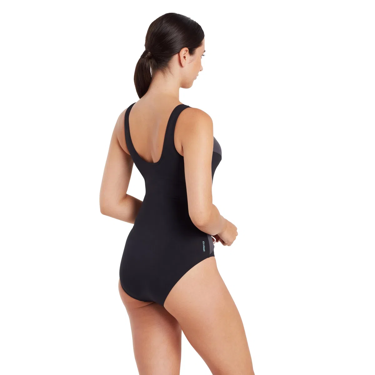 Zoggs Sandon Scoopback Bañador de Mujer – Bañador Reductor Vientre Plano, Copas de Espuma Fijas, Corte de Pierna Medio