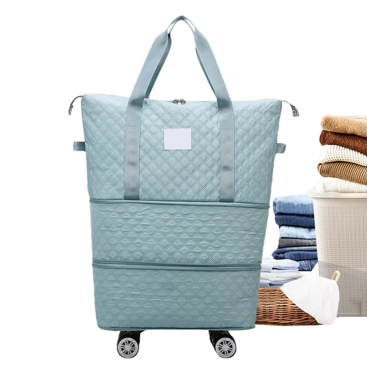 Bolsa de viaje con ruedas – Bolsa de viaje con ruedas desmontables – Equipaje de mano expandible, maleta de lona de gran capacidad para esposa, padres, Blue, Refer to , Unisex | Equipaje de mano expandible, maleta de de gran capacidad para esposa, padres,