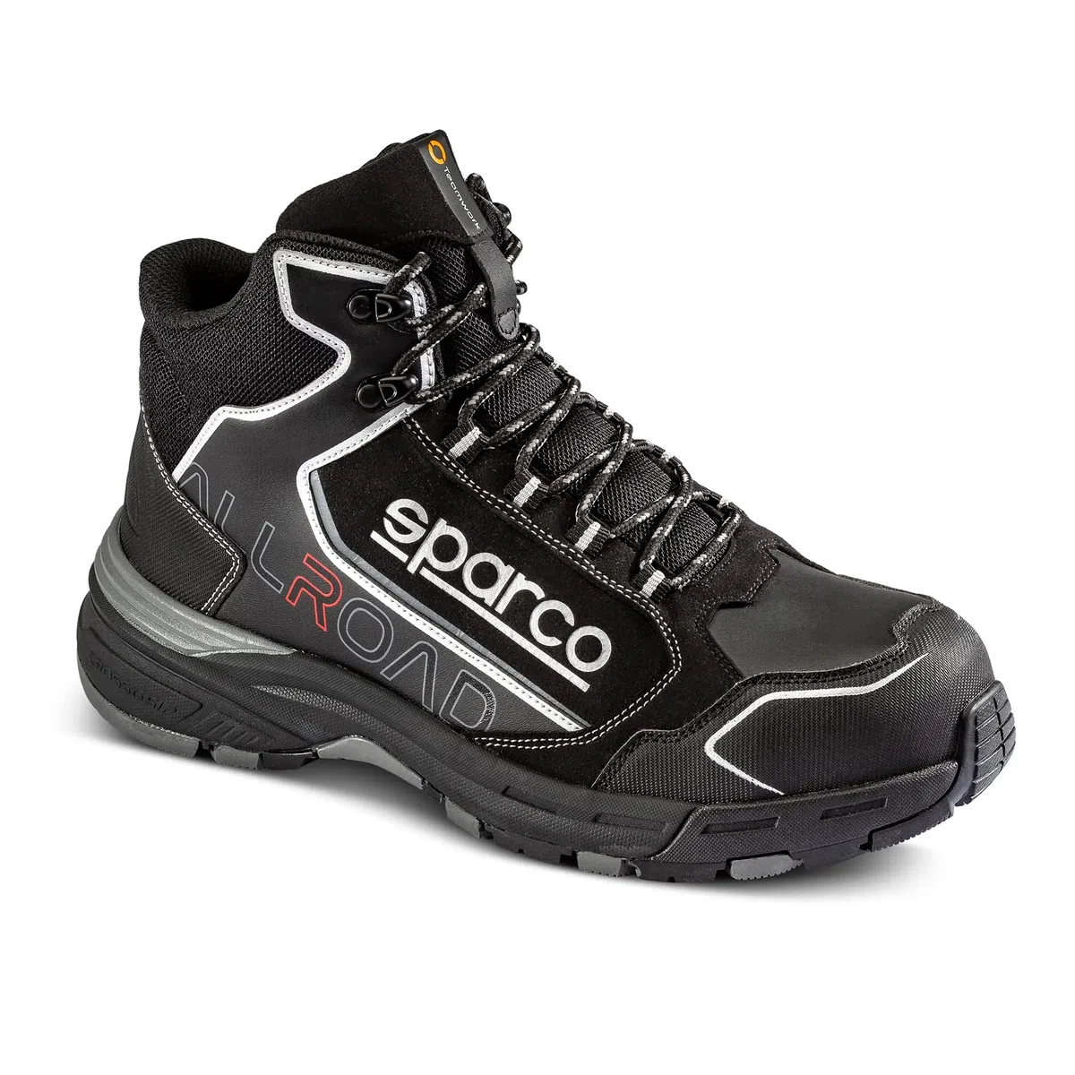 Sparco - Allroad Okayama - ESD S3S SR FO HRO - Calzado de seguridad sin metal ESD con puntera de composite - Parte superior repelente al agua - Suela antideslizante y resistente al calor - EU 48