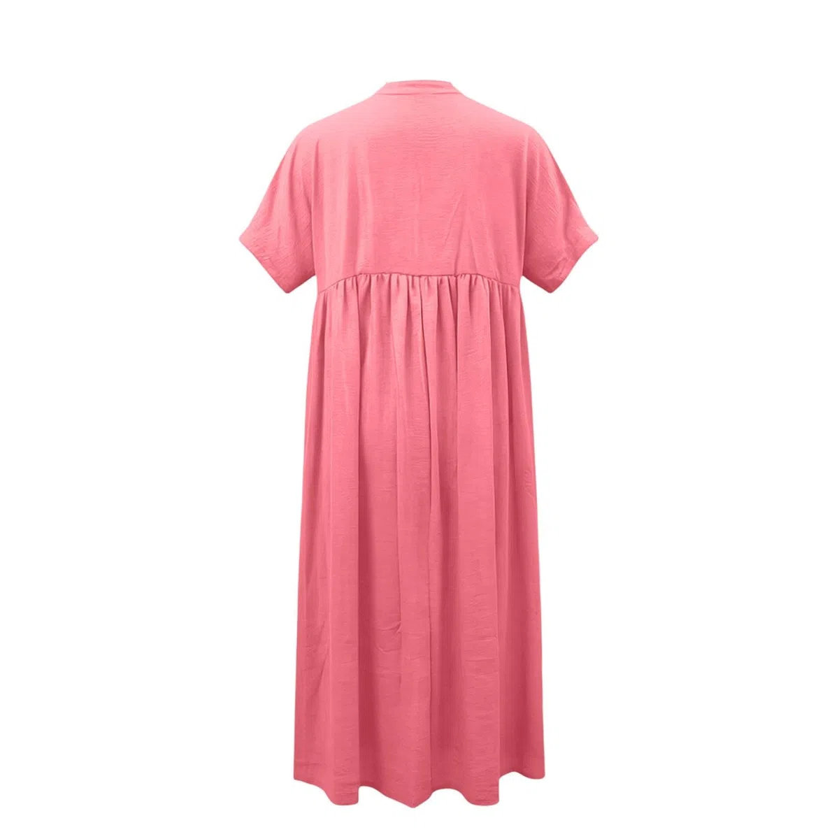 Vestido de Playa Holgado de Color Liso para Mujer con Escote en V.