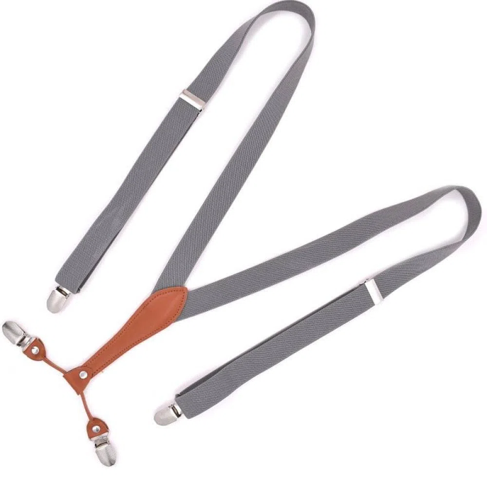 X Form Tirantes de Alta Resistencia, 1 Tirante elástico de 2,5 x 115 cm for Mujer, 4 Clips, Ajustable, for Pantalones, Accesorios de Ropa for Hombre