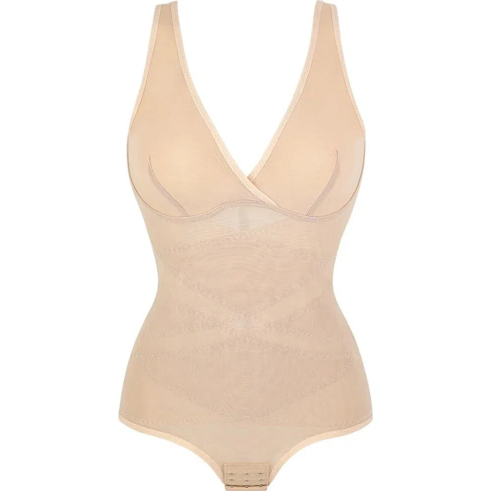 Genérico Fajas De Mujer Body Body Shapewear for Mujer Control de Barriga con Cuello en V Diseño Cruzado Butt Shaper Invisible
