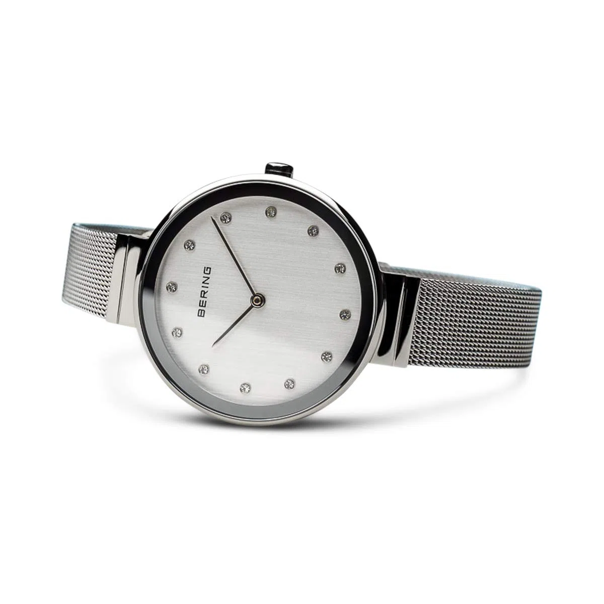 Bering 12034 Reloj de Cuarzo para Mujer con Caja de Acero Inoxidable de 34 mm y Esfera, Correa milanesa, Cristal de Zafiro y Resistencia al Agua de 3 ATM
