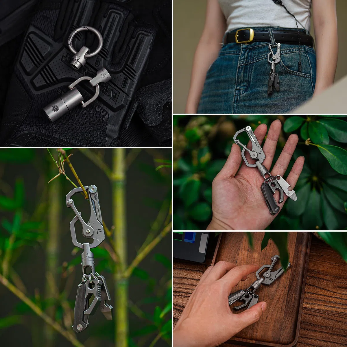 KeyUnity - Llavero magnético extraíble de titanio, llavero de doble extremo, enlace de llave giratoria de titanio, Ka48sw