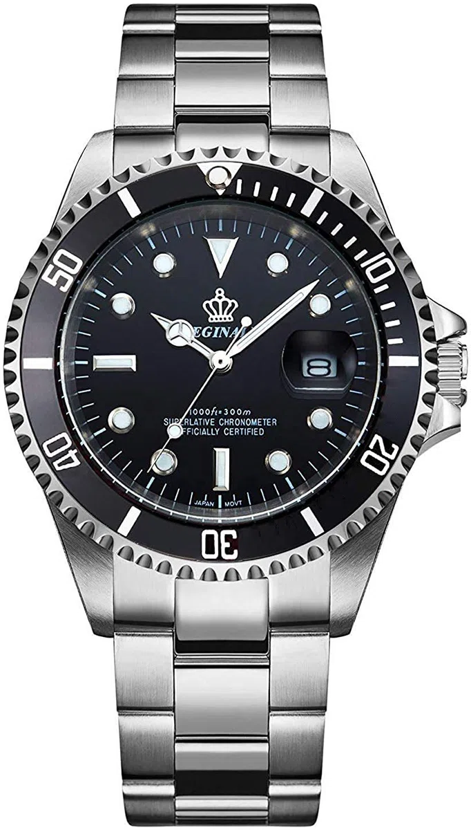MASTOP Reloj de lujo para hombre, bisel giratorio, a prueba de golpes, zafiro, clásico, fecha, cuarzo, resistente al agua, reloj de vestir de dos tonos