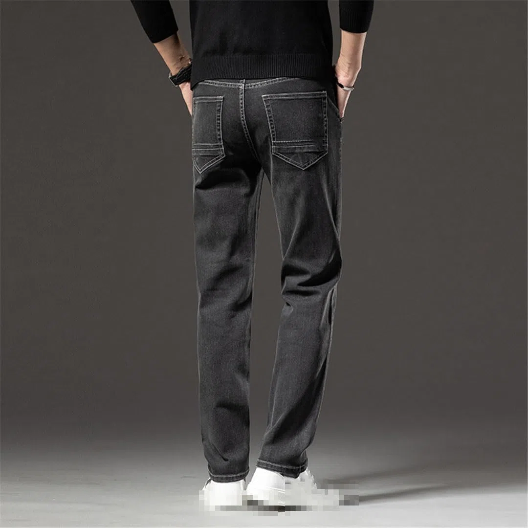 Vogrtcc Pantalones Vaqueros Ajustados para Hombre, Rectos, Informales, De Negocios, Elásticos, De Mezclilla
