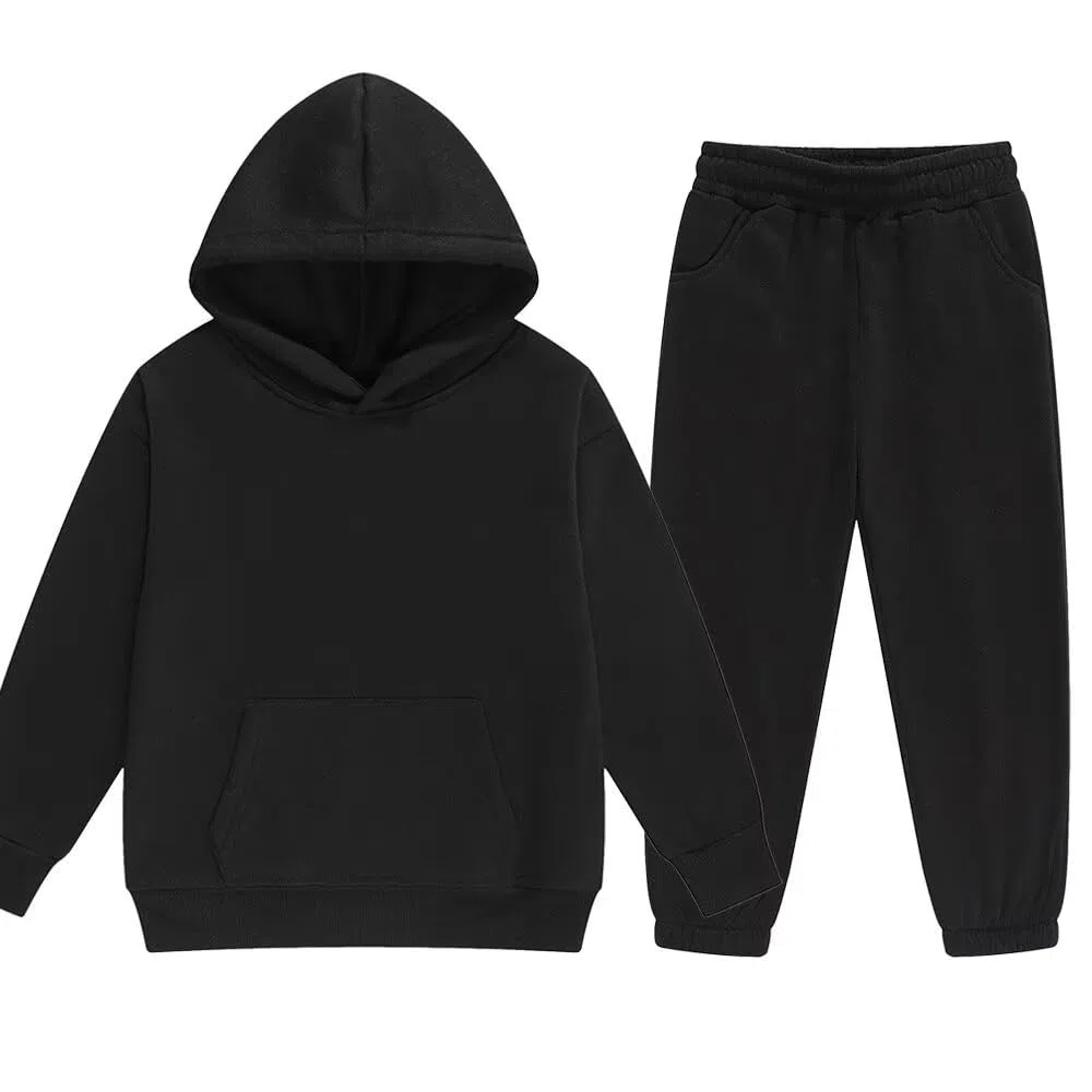 DHSPKN Conjunto deportivo de 2 piezas para niñas y niños, conjunto de sudadera con capucha y pantalones deportivos para niños